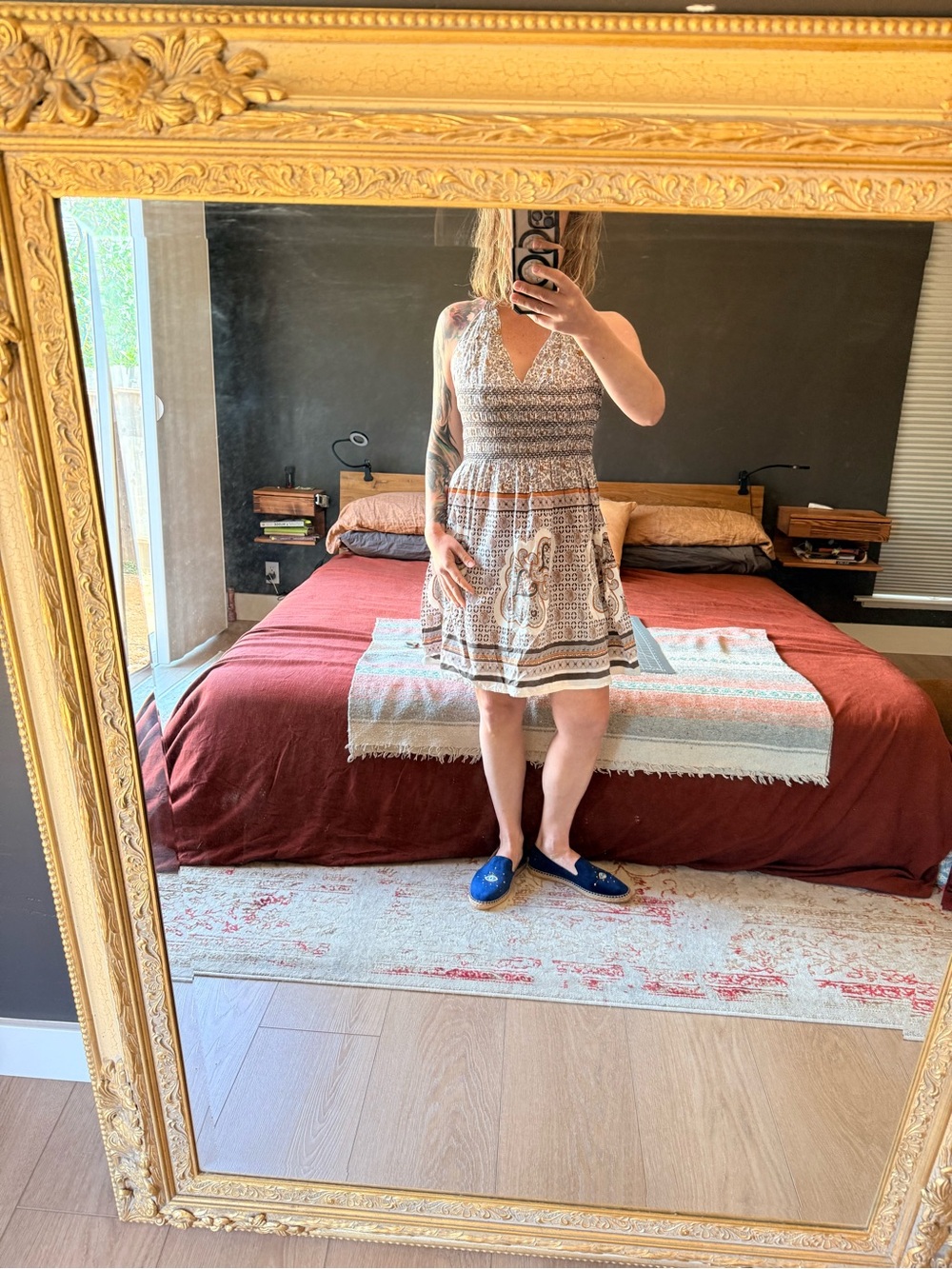 Nicolette V-Neck Boho Mini Dress